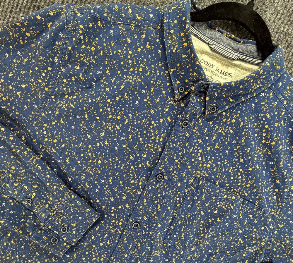 Cody James Western Shirt Mens 2XL Blue Floral Cowboy Rodeo Button Up XXL